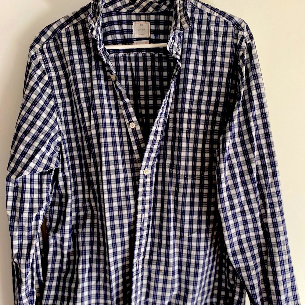 Gap Lived In plaid shirt